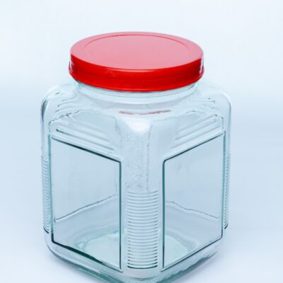 Square Canister Red Lid